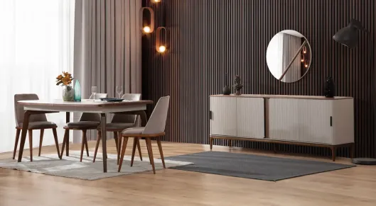 Product img 1, Monaco Ahşap Ayaklı Yemek Odası Takımı